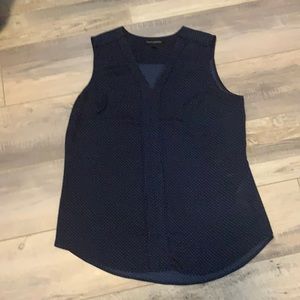 Banana republic Navy and white polka dot v neck tank